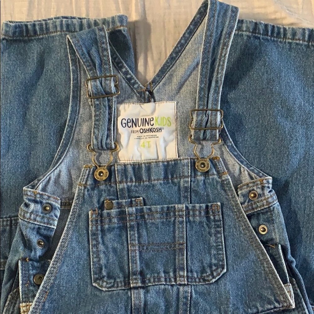 Used unisex children’s denim overalls